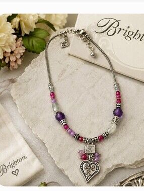 Brighton Retired “Listen to Your Heart” Beaded Charm Necklace